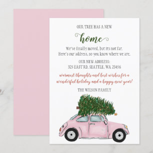 Carro de Árvore de Natal Rosa, Movemos Cartões de 