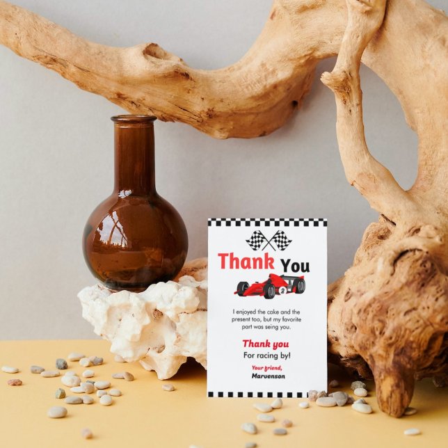 Carro de corrida, dois cartões de agradecimentos d (Criador carregado)