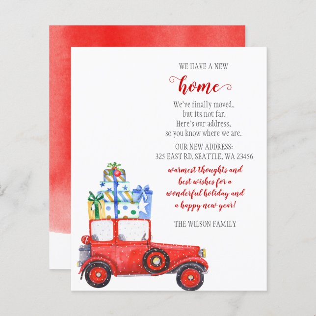 Carro de Natal Vermelho do Orçamento Movimentamos  (Frente/Verso)