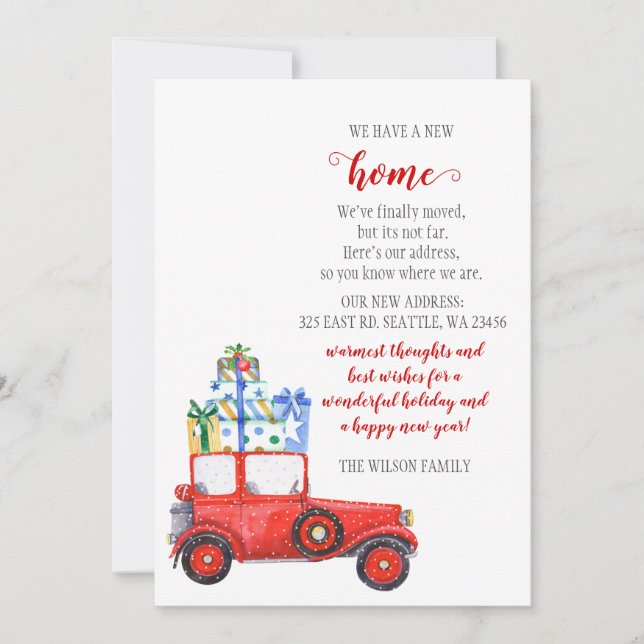 Carro de Natal Vermelho, temos Cartões de natal (Frente)