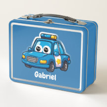 Carro de Polícia Feliz, Meninos, Azul Personalizad