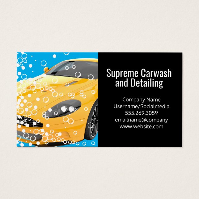 Carro desportivo amarelo | Bolhas (Frente)