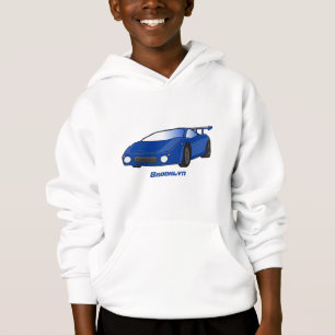 Carro desportivo azul com ilustração de airfoil