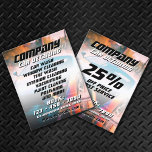 Carro desportivo moderno Flyer<br><div class="desc">Cobrir dinâmico de espera com o carro a conduzir através da abertura da água e do texto cinético. Incluindo espaço para texto de promoção de desconto e lista de serviços.</div>