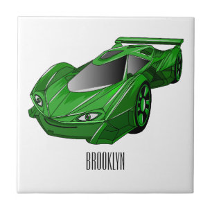 Carro desportivo verde com ilustração aerofoil