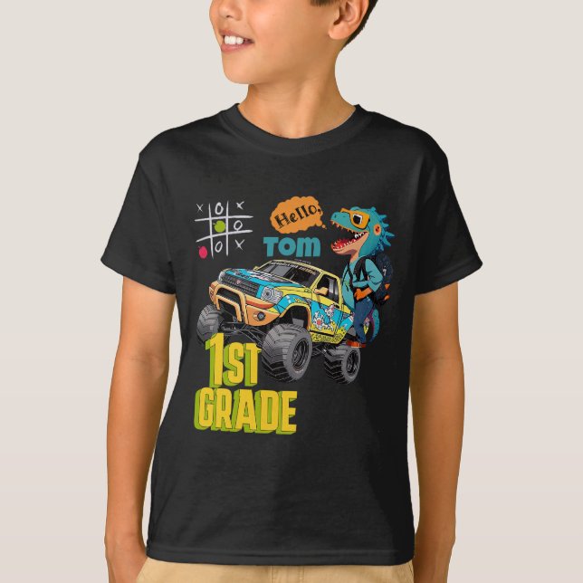 Carro Dinossauro 1 rua Grau - Camisa Personalizáve (Frente)