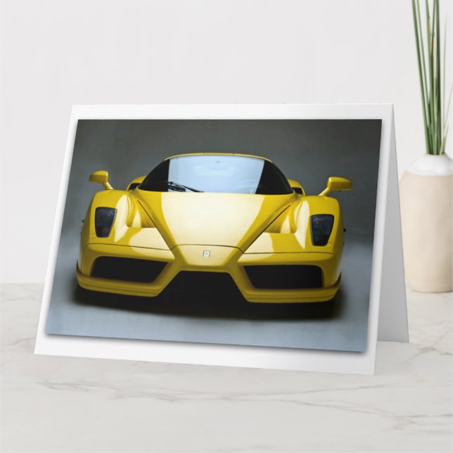 Carro Esportivo Deseja Um Cartão De Aniversário Ju (Frente)