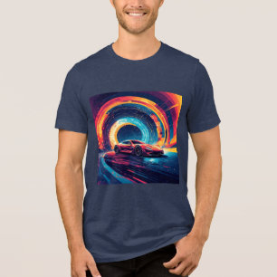 Carro Esportivo Vibrante em Arte Abstrata Dinâmica