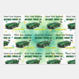 Carro Festa de aniversário Verde de 10 anos