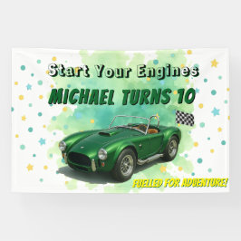 Carro Festa de aniversário Verde de 10 anos