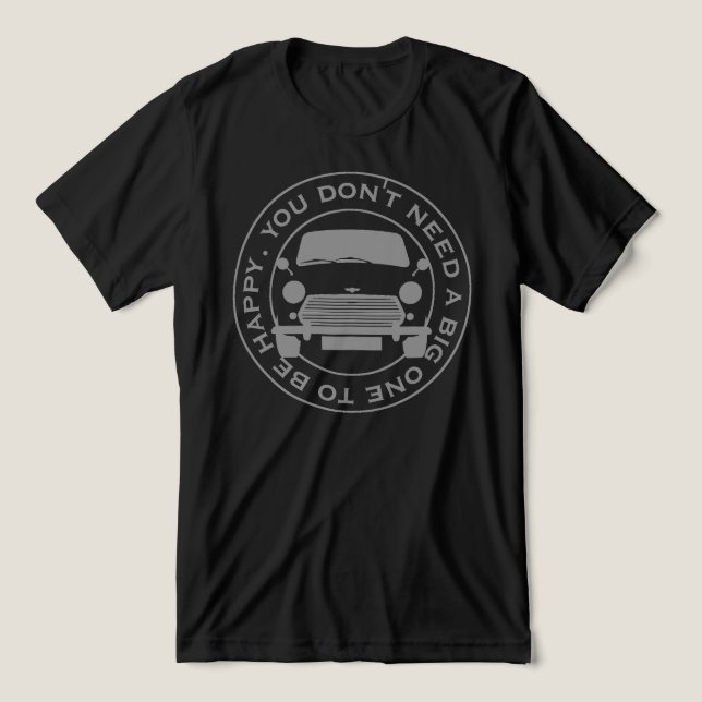 Carro Mini Clássico slogan original dos anos 60. (Design frontal)
