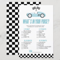 Carro Raça Azul O que há no jogo do Chá de fraldas