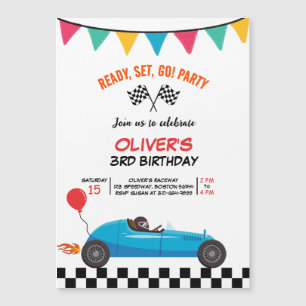 Carro Race Aniversário Convite Para Criança Menino