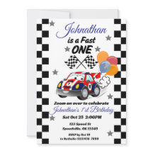 Carro Race de Convite de Aniversário do Rapaz Rápi
