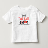 Carro Race Vermelho Dois Camisa Rápida de Aniversá