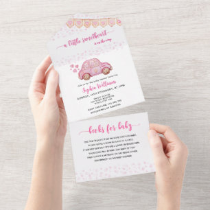 Carro Rosa de São Valentim Querido Bebê