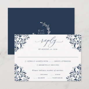 Carro RSVP de Casamento Clássico de Vintagem Azul
