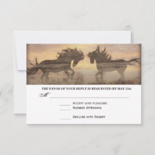Carro RSVP de Casamento Ocidental de Dois Cavalos 