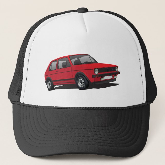 Carro VDUB Golf GTI MK1 boné vermelho (Frente)