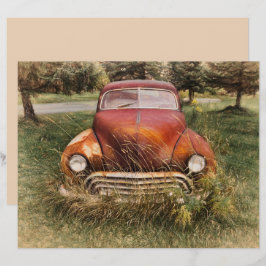 Carro vintage Antiquado Vermelho Antigo Desligamen