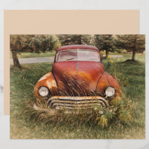 Carro vintage Antiquado Vermelho Antigo Desligamen