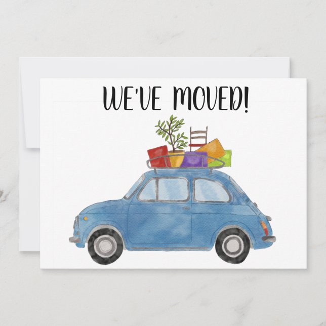 Carro vintage Novo cartão de endereço (Frente)