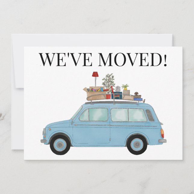 Carro vintage Novo cartão de endereço (Frente)