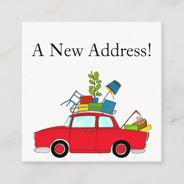 Carro vintage Novo cartão de endereço (Frente)