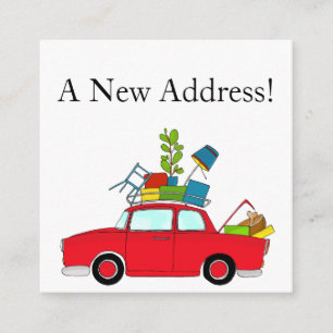 Carro vintage Novo cartão de endereço