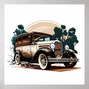 Carro vintage - Poster de Elegância Automática Ret