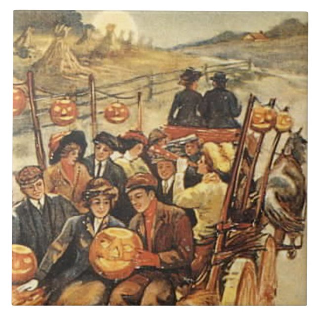 Carroça Assombrada Jack O' Lantern Abóbora Lua (Frente)