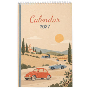 Carros Clássicos Antigos Calendário de Parede 2027