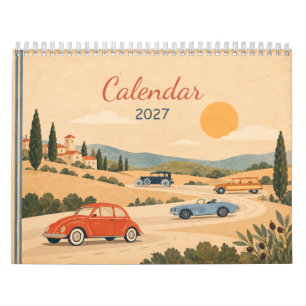 Carros Clássicos Antigos Calendário de Parede 2027