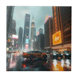Carros da Cidade dos Arranha-Céus Cyberpunk