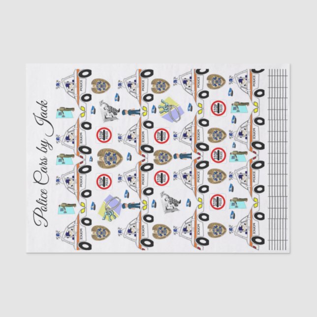 Carros Da Polícia De Papel Tecido (Frente )