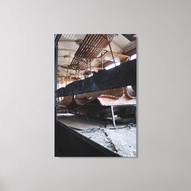 Carros de passageiros paredes de madeira na Canvas (Frente)