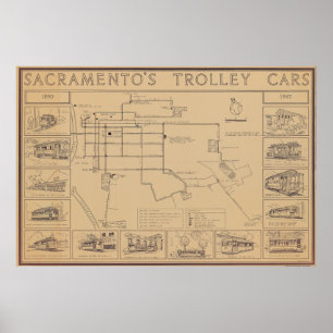 Carros de Trolley Sacramento 1890-1947 Poster