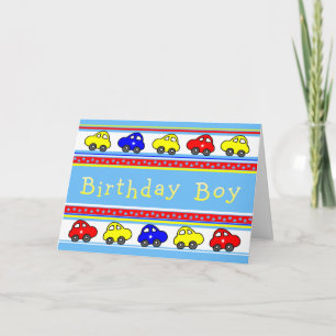 Carros e Estrelas Cartões de Aniversário