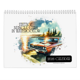 Carros Musculares Vintage do Calendário 2026 em Wa