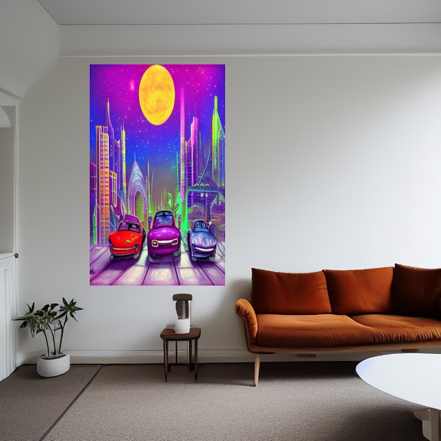Carros na cidade | AI Art Poster (Criador carregado)