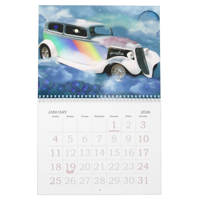 Carros no calendário das nuvens pelo valxart (Jan 2026)