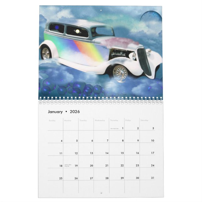 Carros no calendário das nuvens por valxart.com (Jan 2026)
