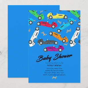 Carros vintage Vroom! Convite para Chá do Baby Boy