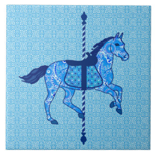 Carrossel Horse - Cobalto e Azul-Céu