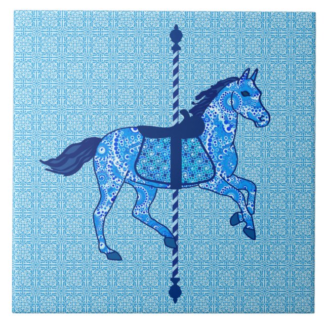 Carrossel Horse - Cobalto e Azul-Céu (Frente)