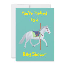Carrossel Horse - Convites Personalizados para Beb