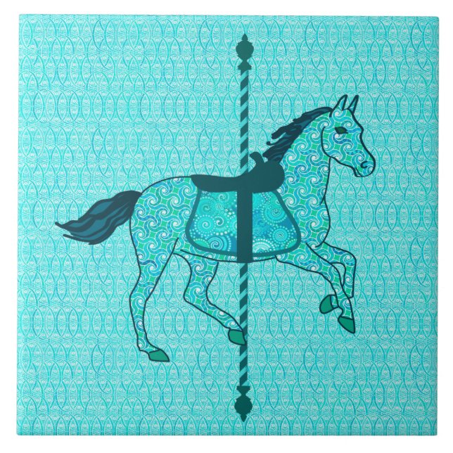 Carrossel Horse - Turquesa e Aqua (Frente)