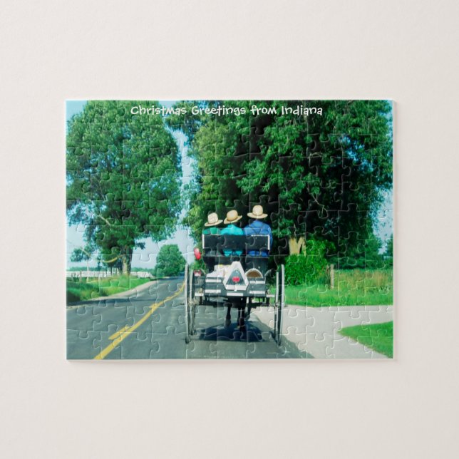 Carruagem Amish Indiana. Quebra-cabeça (Horizontal)