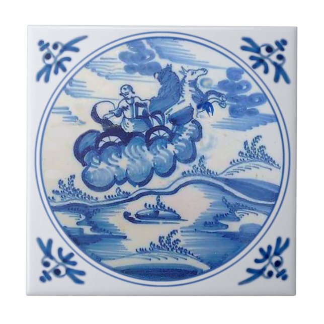 Carruagem bíblica Delft Blue 1700s (Frente)