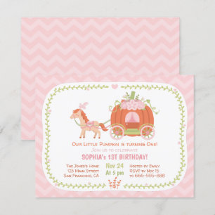 Carruagem de abóbora - Convites de festas de anive